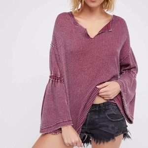 Free People Bell Sleeve Thermal Top